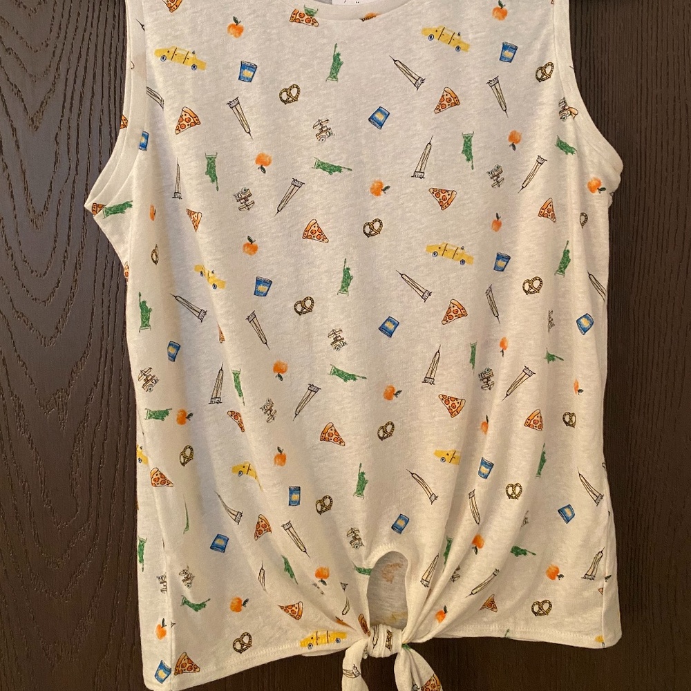 NYC Printed tie-front tank